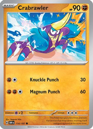 Crabrawler 114/197 - SV03 Obsidian Flames Reverse Holofoil