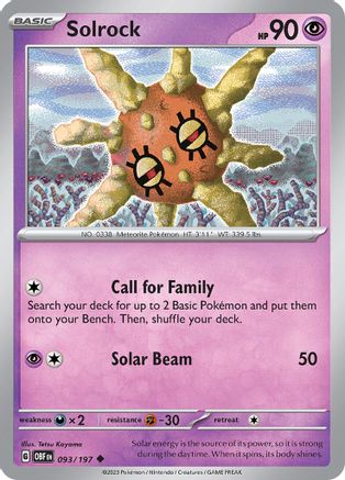 Solrock 093/197 - SV03 Obsidian Flames