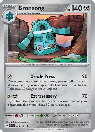 Bronzong 145/197 - SV03 Obsidian Flames Reverse Holofoil