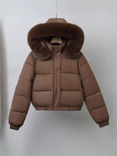 Womens Cropped Padded Cotton Coat