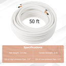 50 Feet Mini Split Line Set with 1/4 Inch and 1/2 Inch O.D. Copper Pipes Tubing