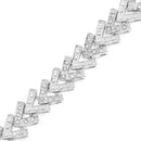 0.90 Carat Genuine White Diamond .925 Sterling Silver Bracelet