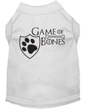 Pet Dog & Cat Shirt Screen Printed, "Game of Bones"