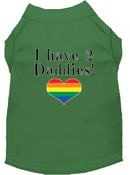 Pet Dog & Cat Shirt Screen Printed, "I Have Two Daddies"