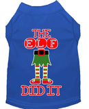 Christmas Pet Dog & Cat Shirt Screen Printed, "The Elf Did It"