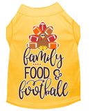 Pet Dog and Cat Shirt Screen Printed, "Family, Food & Football"