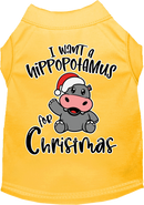 Christmas Pet Dog & Cat Shirt Screen Printed, "I Want A Hippopotamus For Christmas"