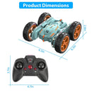Kid Driving RC Stunt Car 7 Color Strip Light Dynamic Music Swing Arm Double-sided   Rolling Remote Control Car Off Road 2.4GHz 4WD Rechargeable Racing