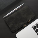 Phone Wallet Case For iPhone 8 Plus Portable Wallet Case 2 in 1 Leather Zipper Magnetic Detachable 15 Card Slots Money Pocket Clutch Cover W/ID Widows