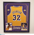 Magic Johnson Signed Custom Framed Los Angeles Lakers Jersey BAS