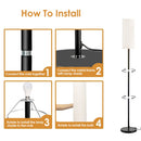 74.8in Tall Floor Lamp with Shade 3200K Warm Yellow Light Modern Standing Lamp Decorative Lamp with Foot Switch 6W Bulb for Bedroom Living Room