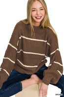 Zenana Oversize Striped Sweater