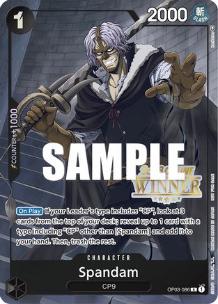 Spandam (Online Regional 2023) [Winner] (OP03-086) - One Piece Promotion Cards Foil