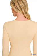 Zenana Viscose Fitted V-Neck Sweater