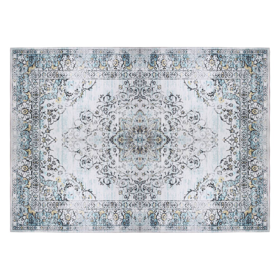 6x9FT VintageÊArea Rug Modern Non Slip Carpet Boho Low Pile Soft Rug Waterproof Machine Washable Rug for Living Room BedroomÊKitchen Dining Room Under