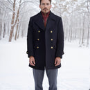 Men's Long-Sleeve British-Style Fashionable Wool Coat