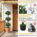 51" Artificial Triple Ball Boxwood Topiary Tree with 59 Blossoms