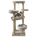 51"Carpeted Cat Tree with Comfy Plush Perches for Indoor Cats