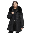 Mid-length Versatile Cotton Coat That Hits Below The Knee With A Fur-trimmed Collar