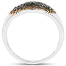 0.45 Carat Genuine Green Diamond and Yellow Diamond .925 Sterling Silver Ring