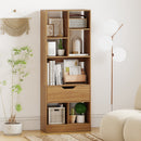 51inch Tall Freestanding Bookcase with Drawer 7-Cube Storage Organizer