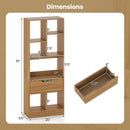 51inch Tall Freestanding Bookcase with Drawer 7-Cube Storage Organizer