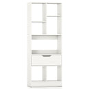 51inch Tall Freestanding Bookcase with Drawer 7-Cube Storage Organizer