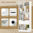 51inch Tall Freestanding Bookcase with Drawer 7-Cube Storage Organizer