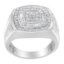 14K White Gold Men's 1 CTTW Diamond Band Ring