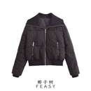 Street-style Ribbed Cotton-padded Jacket