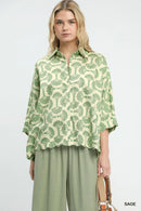 Umgee Printed Button Down Shirt