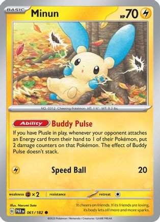 Minun 061/182 - SV04 Paradox Rift Reverse Holofoil