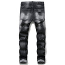 European American Broken Paint Slim Fit Patch Jeans