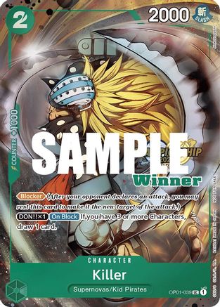 Killer (CS 2023 Top Players Pack) [Winner] (OP01-039) - One Piece Promotion Cards Foil