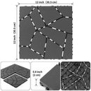Interlocking Patio Deck Tiles 12 Inch Stone Pattern 44-Piece Set