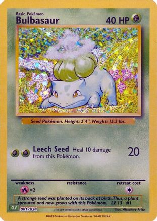 Bulbasaur 001/034 - Trading Card Game Classic Holofoil