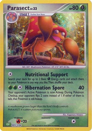 Parasect 005/034 - Trading Card Game Classic Holofoil