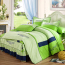 Solid color cotton bed skirt set of four
