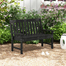 52 Inch All-Weather HDPE Outdoor Bench with Backrest and Armrests