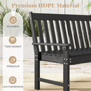 52 Inch All-Weather HDPE Outdoor Bench with Backrest and Armrests