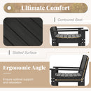 52 Inch All-Weather HDPE Outdoor Bench with Backrest and Armrests