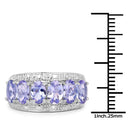 2.64 Carat Genuine Tanzanite .925 Sterling Silver Ring