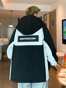 Winter Fleece-lined Clothing Hooded Cotton Coat Jacket