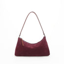 Retro Matte Top-grain Leather Niche Suede Shoulder Bag