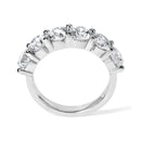 14K White Gold 3.0 Cttw Lab-Grown Diamond Shared Prong Set 6 Stone Band Ring (G-H Color, VS2-SI1 Clarity) - Ring Size 7