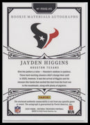 2025 Panini N. T. Rookie Materials Auto Quad Holo Gold Jayden Higgins #RMAQ-JHS