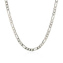 3.0mm 14k White Gold Solid Figaro Chain