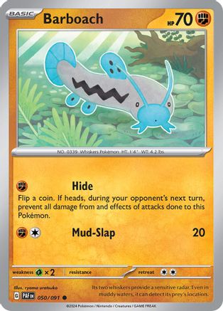 Barboach 050/091 - SV Paldean Fates Reverse Holofoil