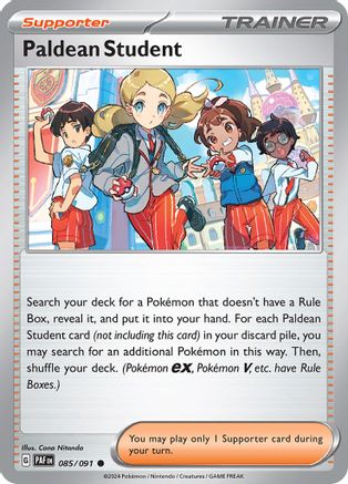 Paldean Student 085/091 - SV Paldean Fates Reverse Holofoil