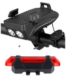 Bike Phone Holder with Charger, Bell, and Light